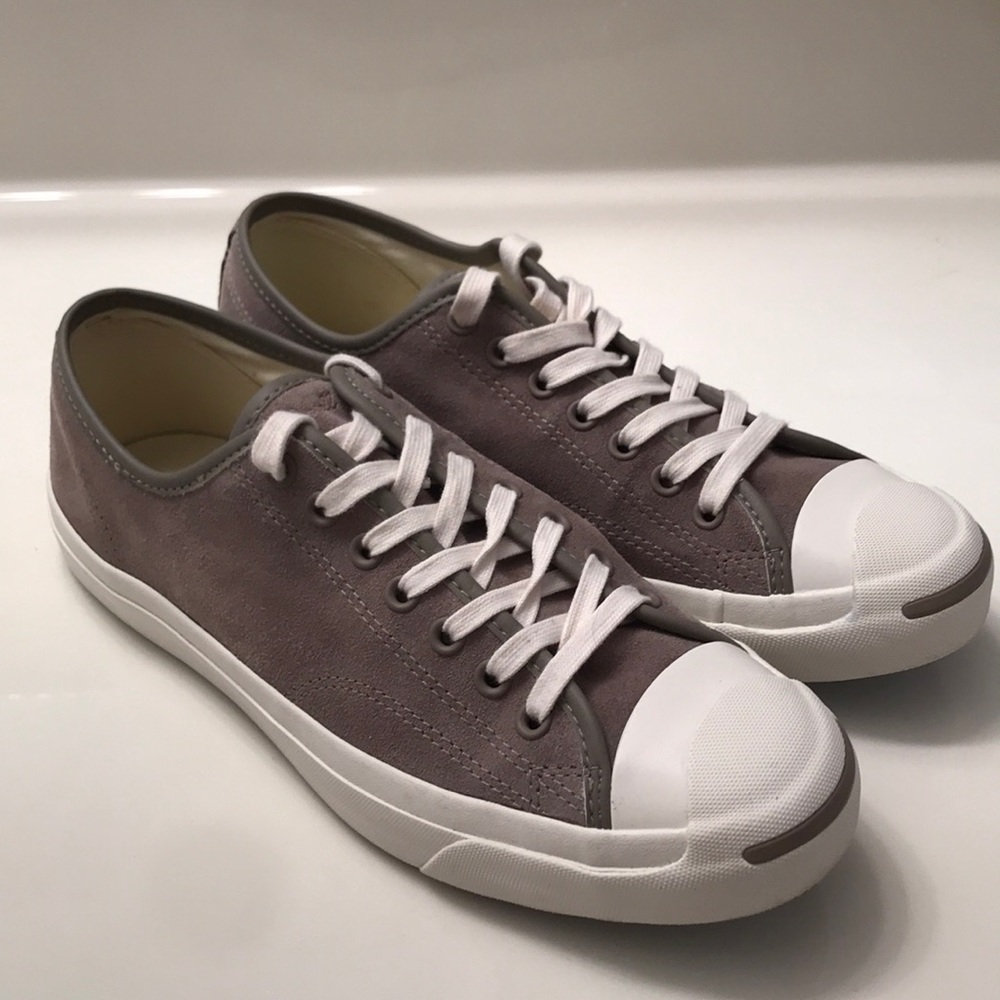 Converse Jack Purcell Grey Suede (8.5, like-new)